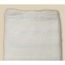 Tessuto turbante strisce argento, bianco sporco, 1 metro